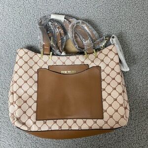Steve Madden Brown and Beige Tote Bag